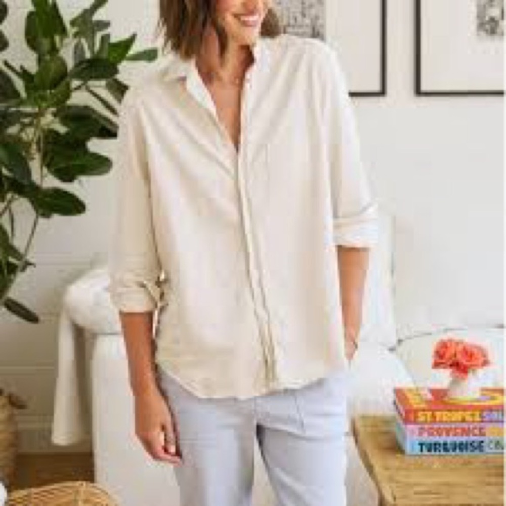 Frank and Eileen Eileen Cream Flannel Button-Up Shirt